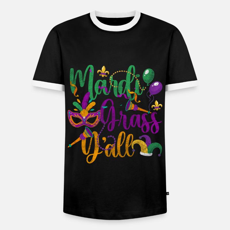 Parade Party Bunt Perlen - Männer Kontrast-T-Shirt - Schwarz/Weiß