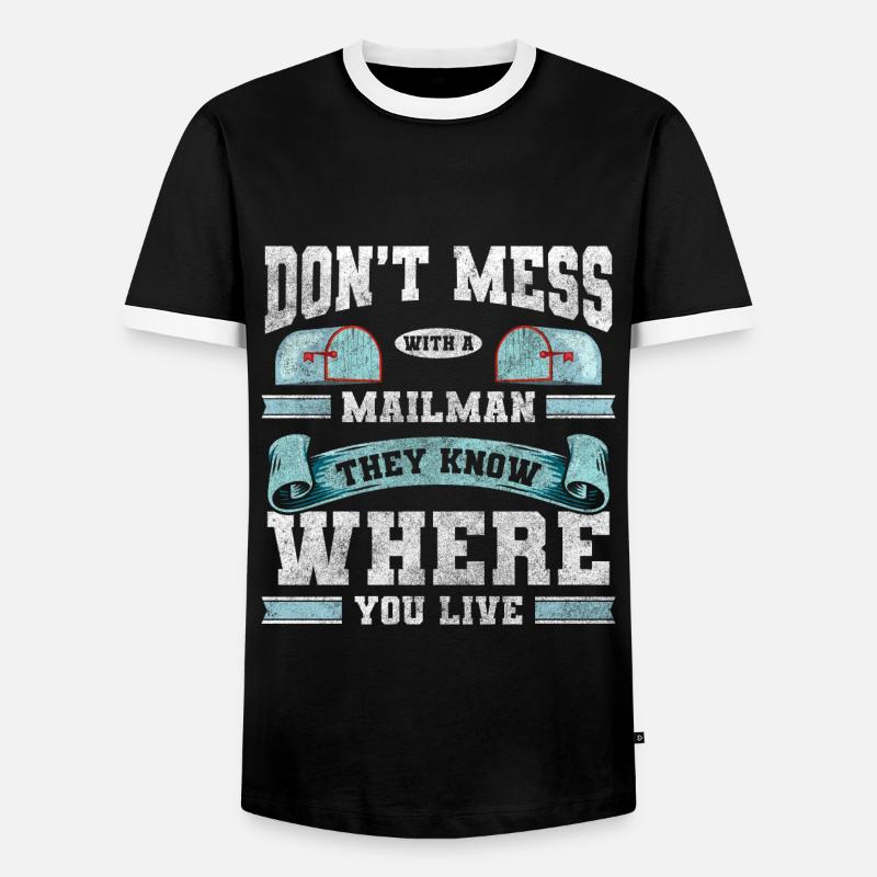 Postman Delivery Postman Messenger - Men's Ringer Shirt - black/white