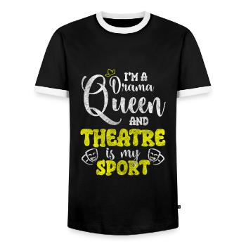 Crown Exaggerate Mimimi - Men's Ringer Shirt - black/white - Front - AI Model Female 172 light (172cm) & AI Model Male 178 light (178cm)