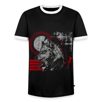 Trash Polka Motiv Rot Polka - Männer Kontrast-T-Shirt - Schwarz/Weiß - Vorne - AI Model Female 172 light (172cm) & AI Model Male 178 light (178cm)