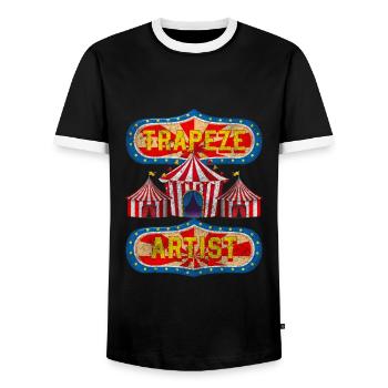 Zirkuszelt Zirkusshow Idioten - Männer Kontrast-T-Shirt - Schwarz/Weiß - Vorne - AI Model Female 172 light (172cm) & AI Model Male 178 light (178cm)