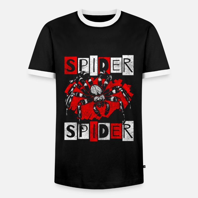 Spider's Web Prey Insect - Men's Ringer Shirt - black/white