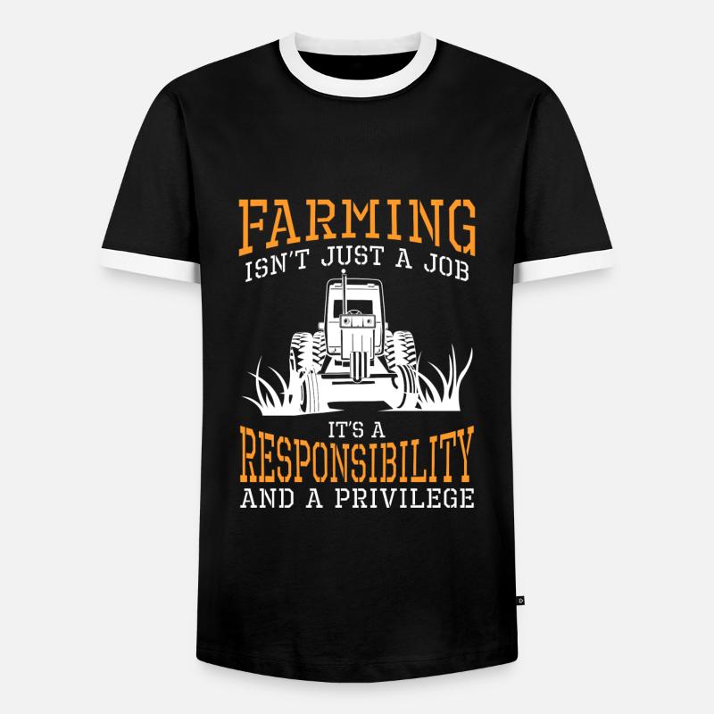 Bauer Farmer Protest - Men's Ringer Shirt - black/white
