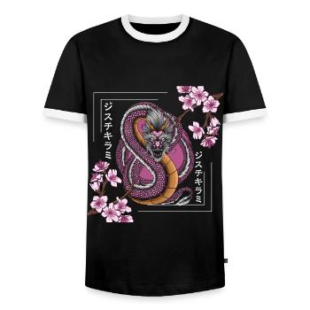 Orient Orientalisch Legenden Zeitreise - Männer Kontrast-T-Shirt - Schwarz/Weiß - Vorne - AI Model Female 172 light (172cm) & AI Model Male 178 light (178cm)