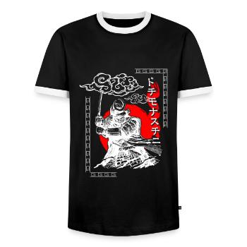 Asie : créatures mythiques, dites mythiques - T-shirt contrasté Homme - noir/blanc - Devant - AI Model Female 172 light (172cm) & AI Model Male 178 light (178cm)