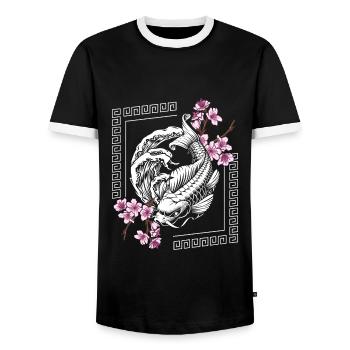 Orient Samurai Sagen Zeitreise - Männer Kontrast-T-Shirt - Schwarz/Weiß - Vorne - AI Model Female 172 light (172cm) & AI Model Male 178 light (178cm)