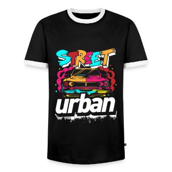 Street Art Train Rap - T-shirt contrasté Homme - noir/blanc - Devant - AI Model Female 172 light (172cm) & AI Model Male 178 light (178cm)