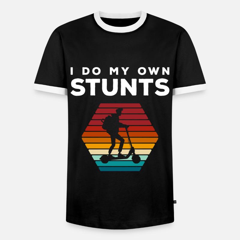 E-Scooter Strom Motor - Männer Kontrast-T-Shirt - Schwarz/Weiß