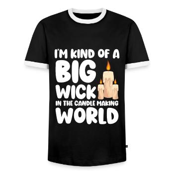 Candle Date Warm Passion - Men's Ringer Shirt - black/white - Front - AI Model Female 172 light (172cm) & AI Model Male 178 light (178cm)