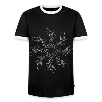 Martha Name Namensmandala - Männer Kontrast-T-Shirt - Schwarz/Weiß - Vorne - AI Model Female 172 light (172cm) & AI Model Male 178 light (178cm)