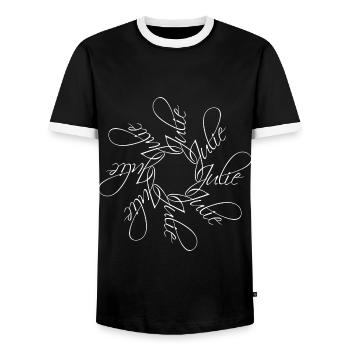 Julie Nom Mandala - T-shirt contrasté Homme - noir/blanc - Devant - AI Model Female 172 light (172cm) & AI Model Male 178 light (178cm)