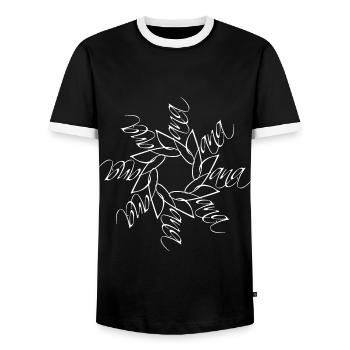 Jana Nom Nom Mandala - T-shirt contrasté Homme - noir/blanc - Devant - AI Model Female 172 light (172cm) & AI Model Male 178 light (178cm)