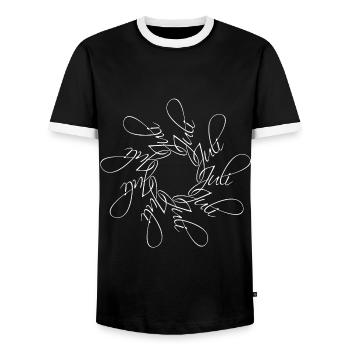 Juillet Nom Nom Mandala - T-shirt contrasté Homme - noir/blanc - Devant - AI Model Female 172 light (172cm) & AI Model Male 178 light (178cm)