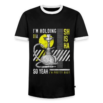 Shisha Tabak Blubbern - Männer Kontrast-T-Shirt - Schwarz/Weiß - Vorne - AI Model Female 172 light (172cm) & AI Model Male 178 light (178cm)