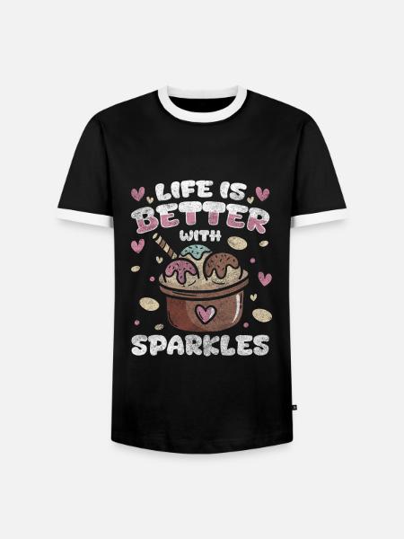 Eis Sommer Sonne Geschmack - Männer Kontrast-T-Shirt - Schwarz/Weiß
