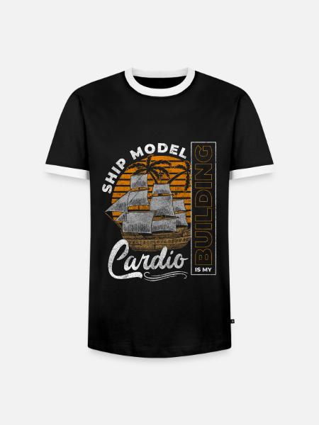 Modellschiff Kapitän Boote Schifffahrt - Männer Kontrast-T-Shirt - Schwarz/Weiß