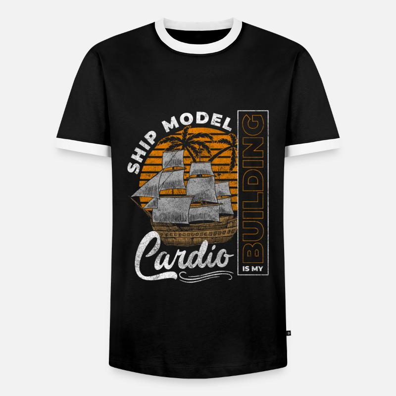 Modellschiff Kapitän Boote Schifffahrt - Männer Kontrast-T-Shirt - Schwarz/Weiß