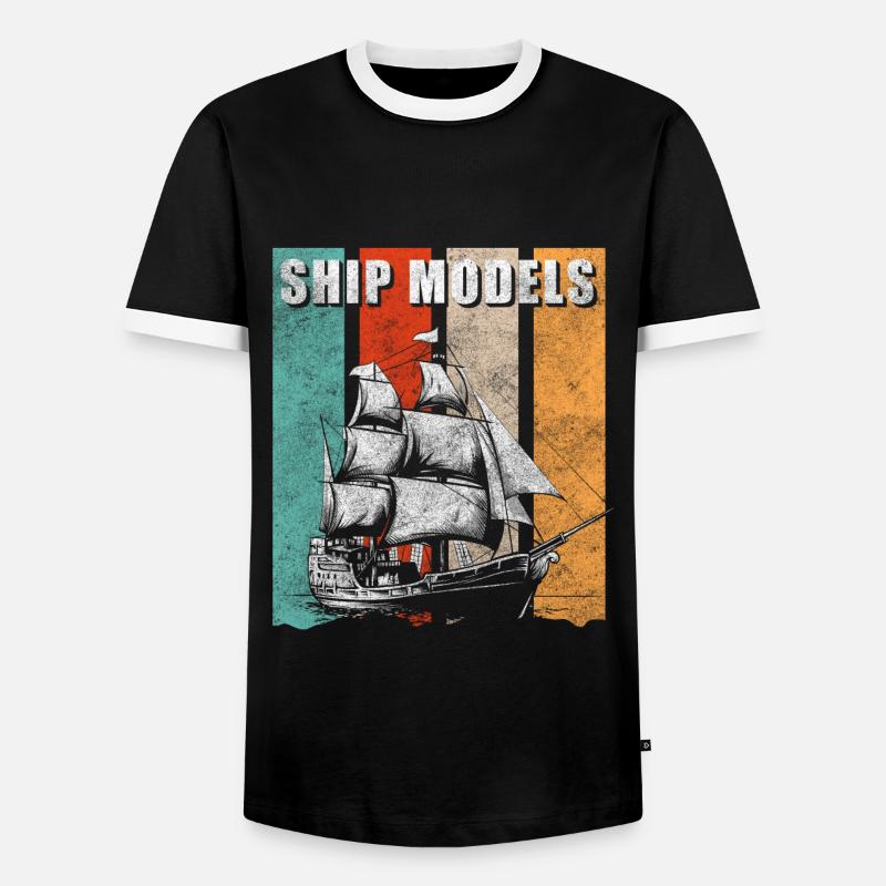 Schiff Modellbauer RC Schiff Skipper - Männer Kontrast-T-Shirt - Schwarz/Weiß