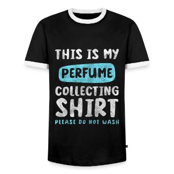 Perfume Beauty Body Care Scent - Men's Ringer Shirt - black/white - Front - AI Model Female 172 light (172cm) & AI Model Male 178 light (178cm)