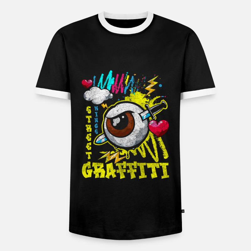 Graffiti Malerei Mode Einzigartig - Männer Kontrast-T-Shirt - Schwarz/Weiß