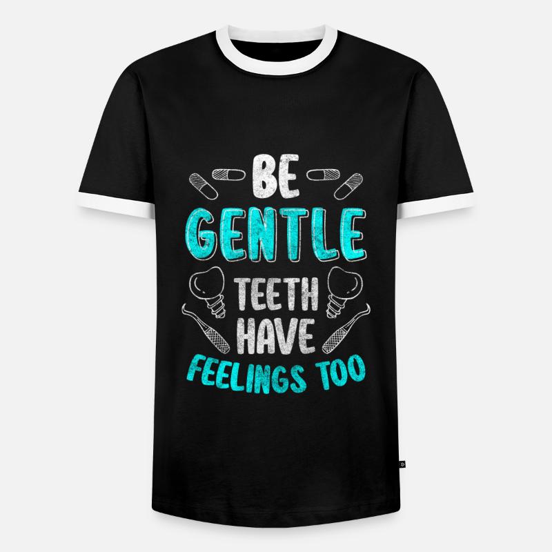 Teeth Drill Jaw - Men's Ringer Shirt - black/white