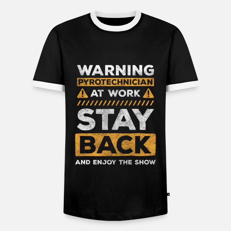 Pyro Neujahr Wunderschön Stadion - Männer Kontrast-T-Shirt - Schwarz/Weiß