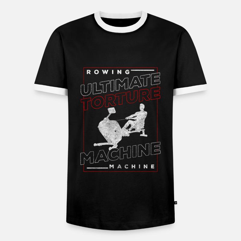 Ruderer Trainer Widerstand Workout - Männer Kontrast-T-Shirt - Schwarz/Weiß