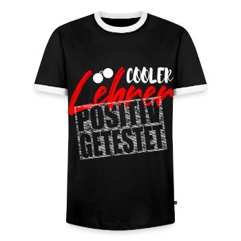 Cooler Lehrer positiv getestet Geschenk Lehrer - Männer Kontrast-T-Shirt - Schwarz/Weiß - Vorne - AI Model Female 172 light (172cm) & AI Model Male 178 light (178cm)