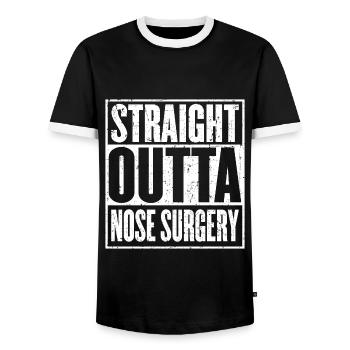 Straight Outta Nose Chirurgie Genesung - Männer Kontrast-T-Shirt - Schwarz/Weiß - Vorne - AI Model Female 172 light (172cm) & AI Model Male 178 light (178cm)