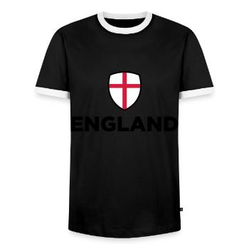 National flag of England - Men's Ringer Shirt - black/white - Front - AI Model Female 172 light (172cm) & AI Model Male 178 light (178cm)