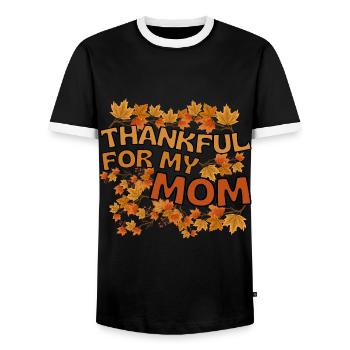 Thankful for my Mom Mama Herbst Dankbarkeit - Männer Kontrast-T-Shirt - Schwarz/Weiß - Vorne - AI Model Female 172 light (172cm) & AI Model Male 178 light (178cm)