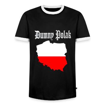Poland Design - Men's Ringer Shirt - black/white - Front - AI Model Female 172 light (172cm) & AI Model Male 178 light (178cm)