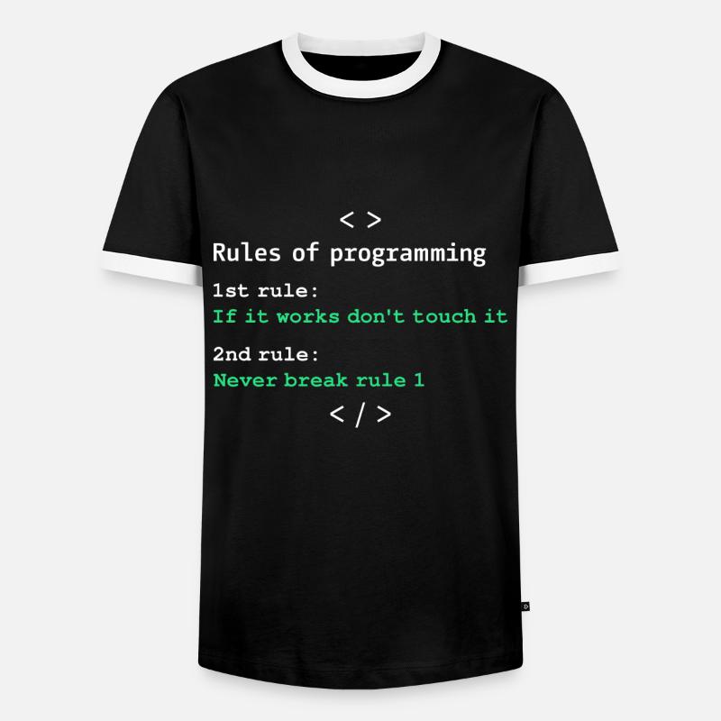 Regeln der Programmierung - Männer Kontrast-T-Shirt - Schwarz/Weiß