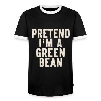 Grüne Bohnen - Männer Kontrast-T-Shirt - Schwarz/Weiß - Vorne - AI Model Female 172 light (172cm) & AI Model Male 178 light (178cm)
