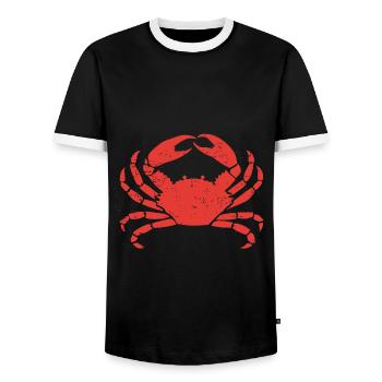 Crab Hermit Crab Crab Crab Crab - Men's Ringer Shirt - black/white - Front - AI Model Female 172 light (172cm) & AI Model Male 178 light (178cm)