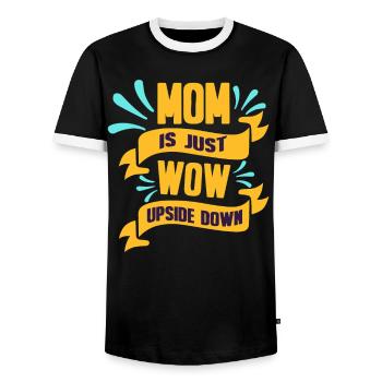 Mom is just Incredible Mom Wow Gift - Men's Ringer Shirt - black/white - Front - AI Model Female 172 light (172cm) & AI Model Male 178 light (178cm)