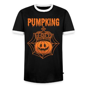 Citrouille Happy Halloween Zoombie Vampire Monster - T-shirt contrasté Homme - noir/blanc - Devant - AI Model Female 172 light (172cm) & AI Model Male 178 light (178cm)