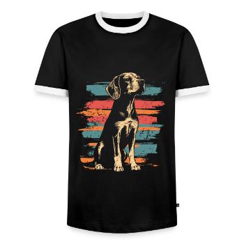 Beagle Vintage Retro - Männer Kontrast-T-Shirt - Schwarz/Weiß - Vorne - AI Model Female 172 light (172cm) & AI Model Male 178 light (178cm)