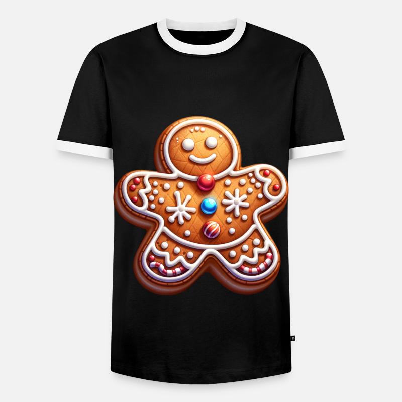 Lebkuchen Plätzchen Backen Advent - Männer Kontrast-T-Shirt - Schwarz/Weiß