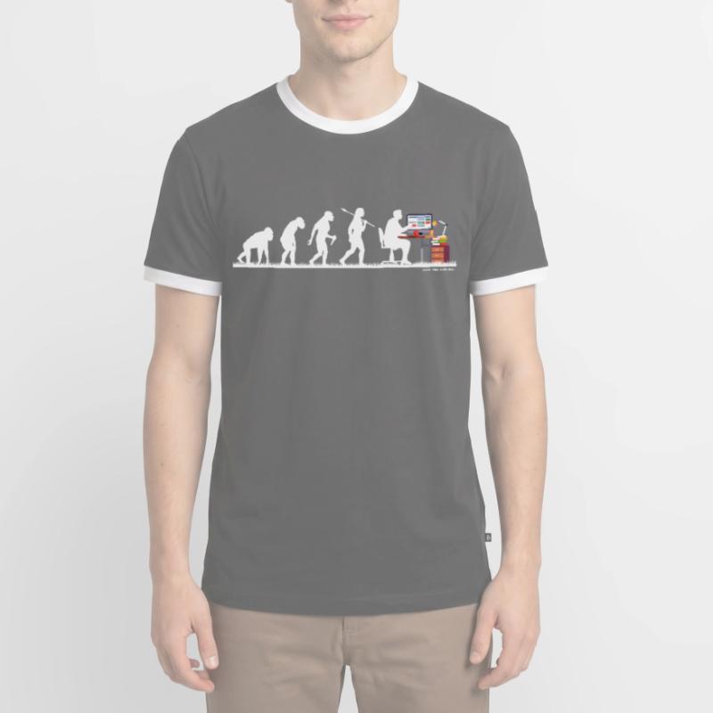 Evolution Nerd Geek Hacker Coder Programmierer Männer Kontrast-T-Shirt