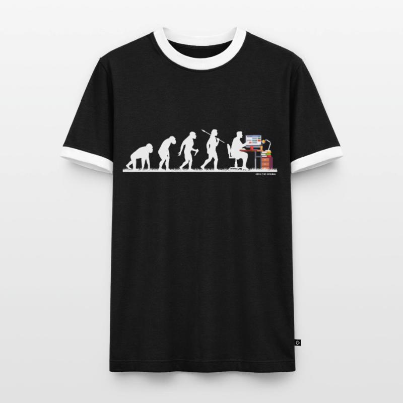 Evolution Nerd Geek Hacker Coder Programmierer Männer Kontrast-T-Shirt