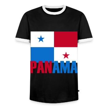 Panama - T-shirt contrasté Homme - noir/blanc - Devant - AI Model Female 172 light (172cm) & AI Model Male 178 light (178cm)