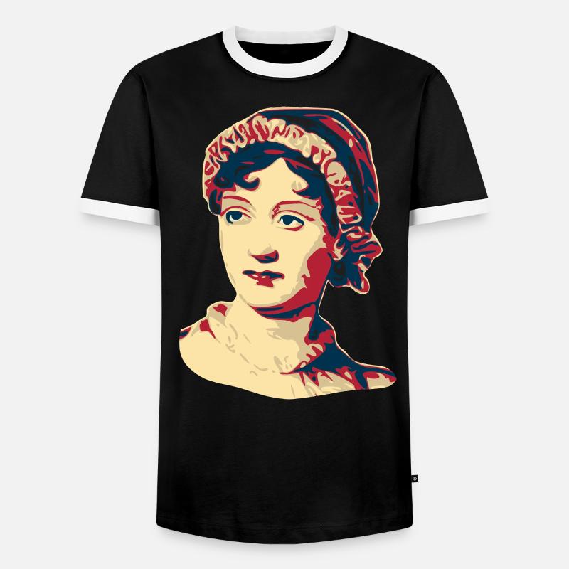 Jane Austen - Men's Ringer Shirt - black/white