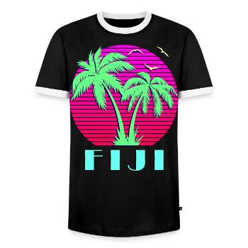 Fidji - T-shirt contrasté Homme - noir/blanc - Devant - AI Model Female 172 light (172cm) & AI Model Male 178 light (178cm)