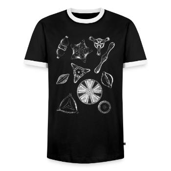 diatoms, algae diatom - Men's Ringer Shirt - black/white - Front - AI Model Female 172 light (172cm) & AI Model Male 178 light (178cm)