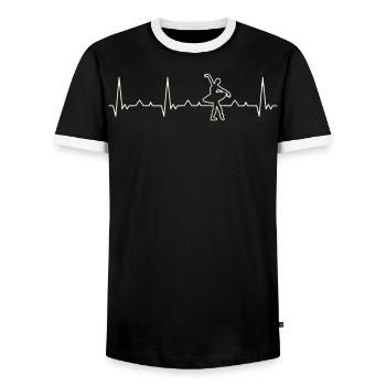 Chica de baile de ballet. Corazón. Amor. Ekg. - T-shirt contrasté Homme - noir/blanc - Devant - AI Model Female 172 light (172cm) & AI Model Male 178 light (178cm)