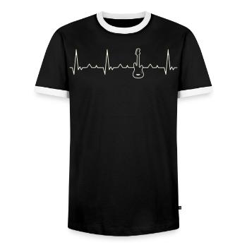 Bajo Electric. Corazón. Amor. Ekg. Legumbres. - T-shirt contrasté Homme - noir/blanc - Devant - AI Model Female 172 light (172cm) & AI Model Male 178 light (178cm)