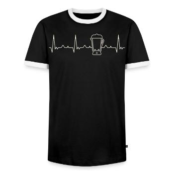 Licuadora. Corazón. Amor. Ekg. Legumbres. - T-shirt contrasté Homme - noir/blanc - Devant - AI Model Female 172 light (172cm) & AI Model Male 178 light (178cm)
