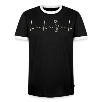 Figura patinando hielo dance chica. Corazón. Amor - T-shirt contrasté Homme - noir/blanc - Devant - AI Model Female 172 light (172cm) & AI Model Male 178 light (178cm)