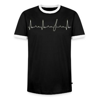 Schraubendreher. Herz. Liebe. Ekg. Impuls. - Männer Kontrast-T-Shirt - Schwarz/Weiß - Vorne - AI Model Female 172 light (172cm) & AI Model Male 178 light (178cm)